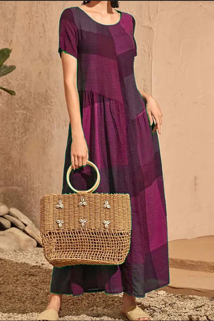 EP | Robe à carreaux et sac vintage