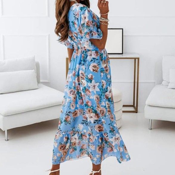 EP | Robe midi avec décolleté en V en ligne A YS10036