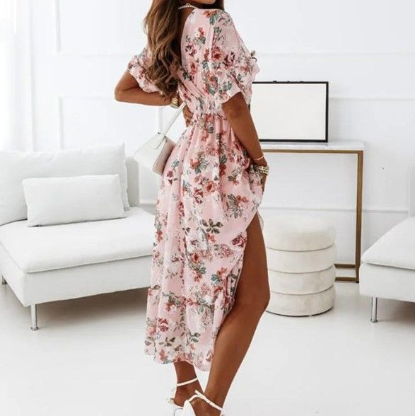 EP | Robe midi avec décolleté en V en ligne A YS10036