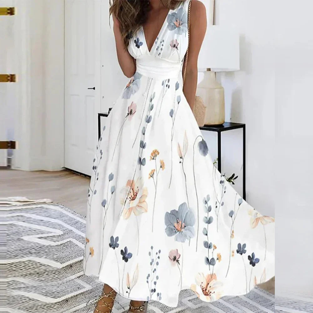 EP | Elégante robe à fleurs avec décolleté en V