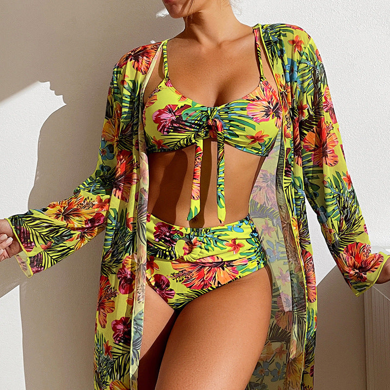 ND | Bikini à imprimé floral et à superposition
