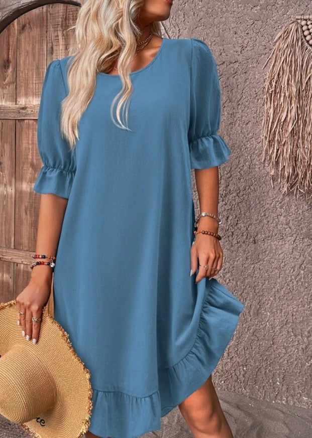 EP | Charme Rétro Demi-manches Robe midi