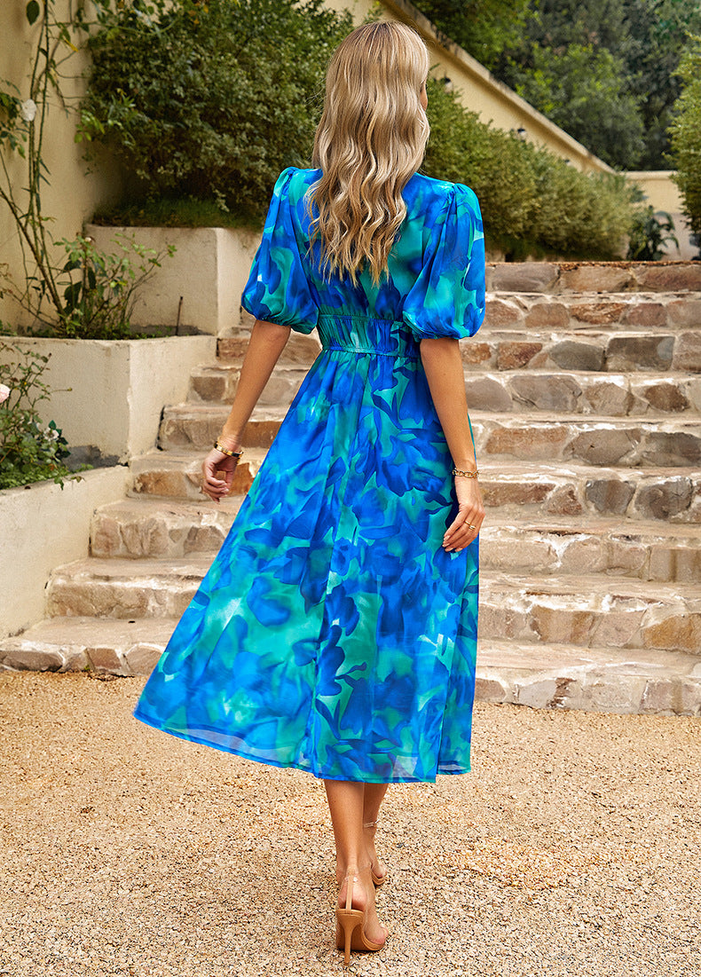 EP | Robe midi flatteuse avec motif floral