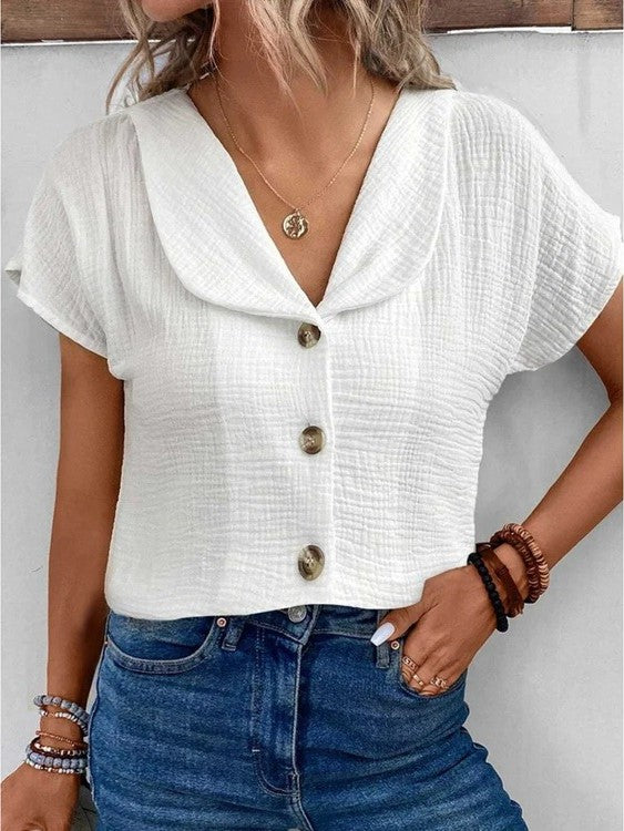 ND | Blouse élégante & stylée à col boutonné