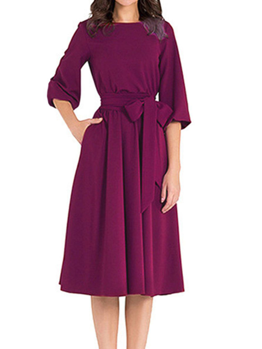 EP | Travail élégant manteau manches longues robe midi