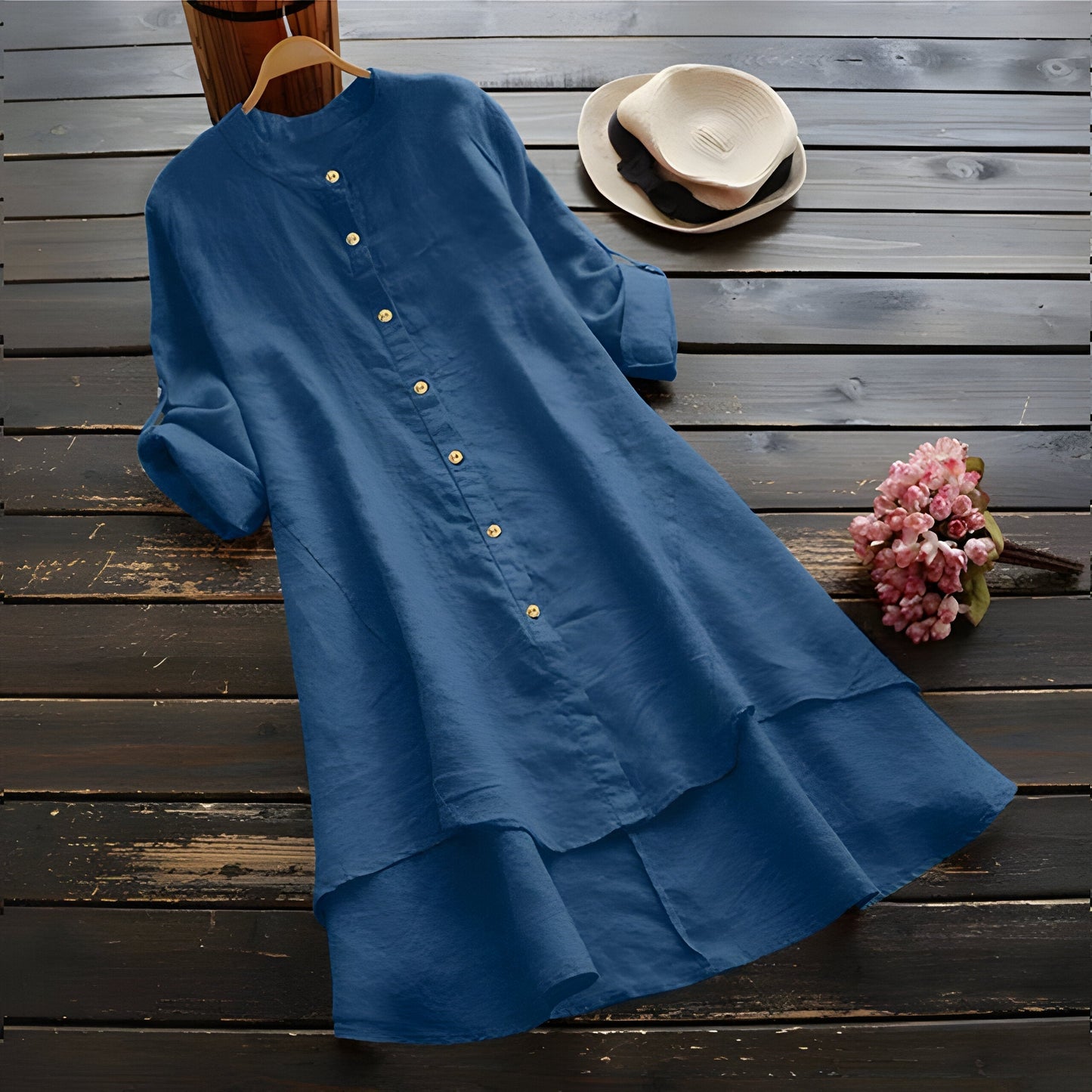 EP | Robe d'été en coton et lin grande taille
