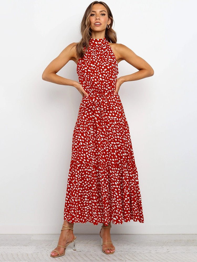 EP | Robe midi sans manches à pois