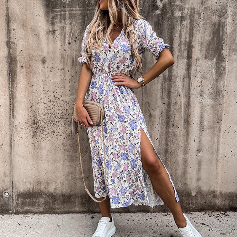 EP | robe avec imprimé floral et fente
