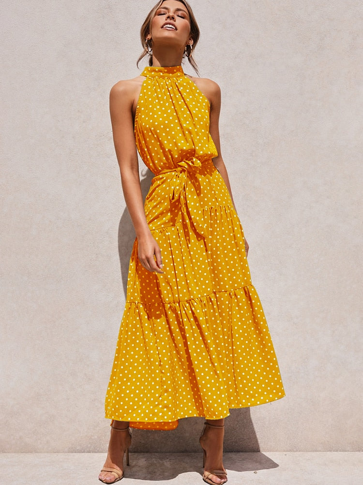 EP | Robe midi sans manches à pois