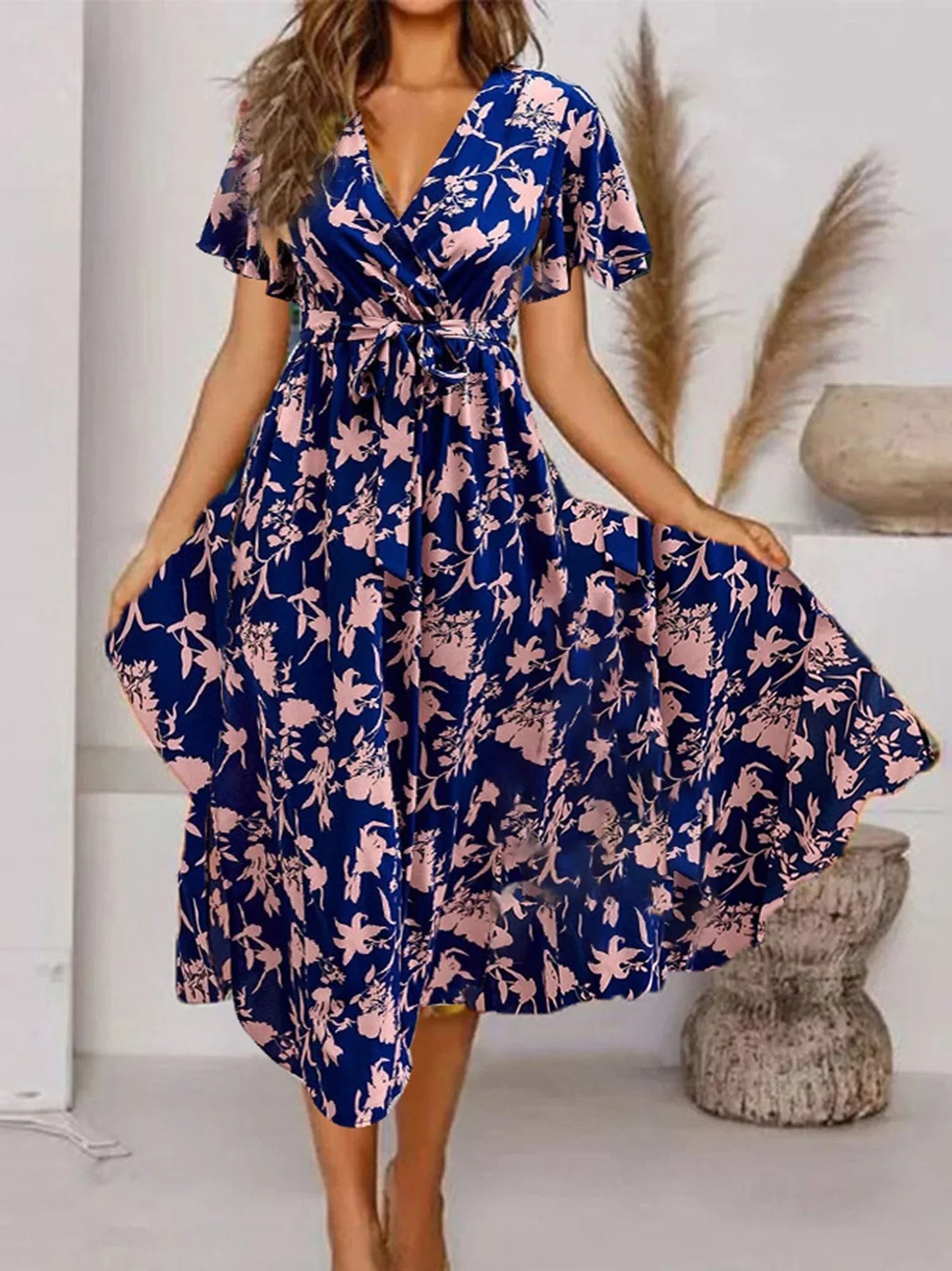 EP | Robe midi élégante avec imprimé floral romantique