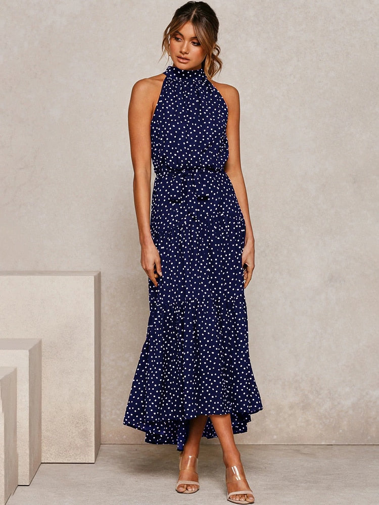 EP | Robe midi sans manches à pois