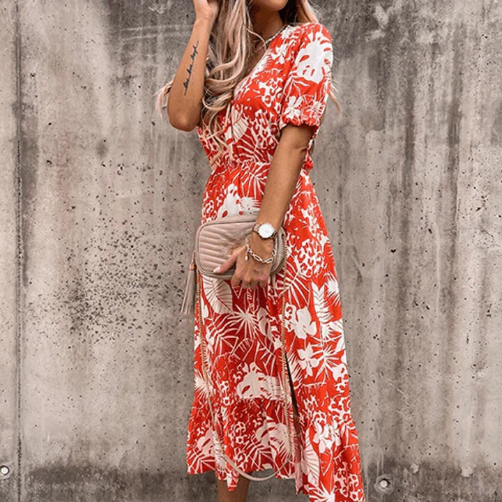 EP | robe avec imprimé floral et fente