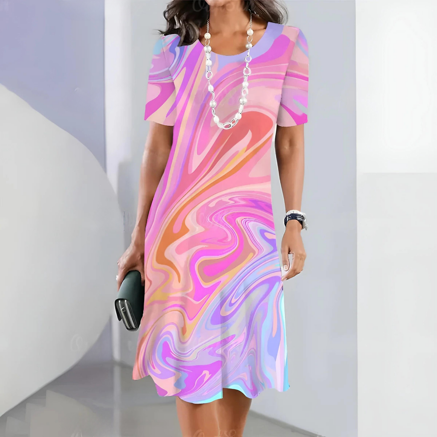 EP | Magnifique robe à motifs marbrés