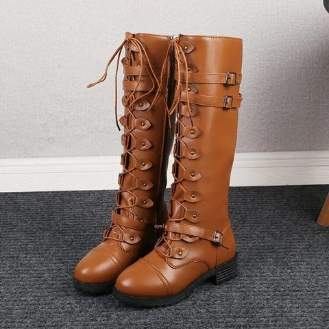 EP | Bottes plates rétro avec boucle et lacets
