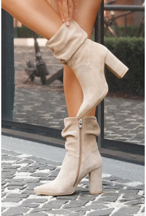 ND | Bottes avec talon bloc en daim