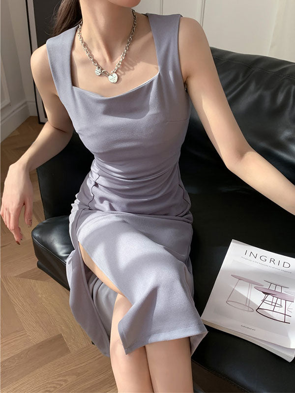 EP | Robe midi vintage à bretelles fendues
