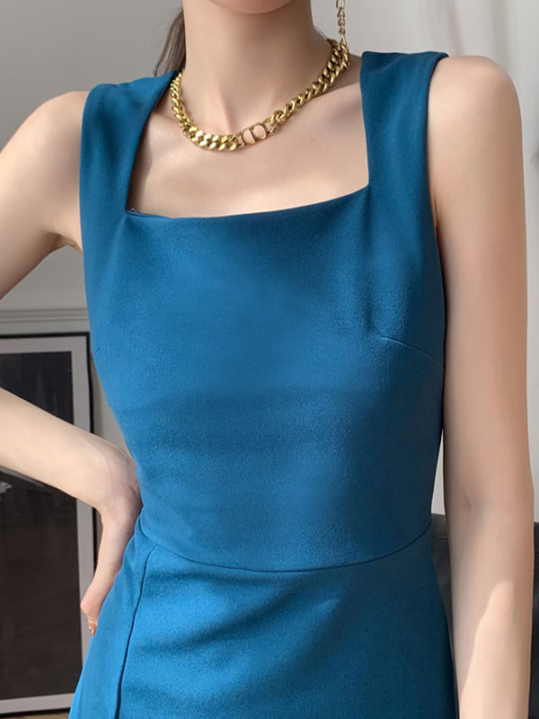 EP | Robe midi vintage à bretelles fendues