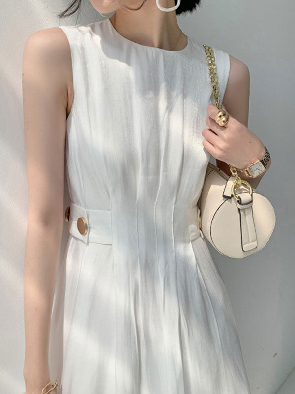 EP | Robe midi en satin ornée de boutons