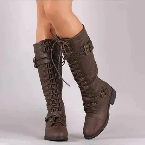EP | Bottes plates rétro avec boucle et lacets