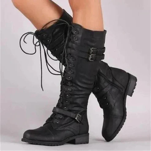EP | Bottes plates rétro avec boucle et lacets