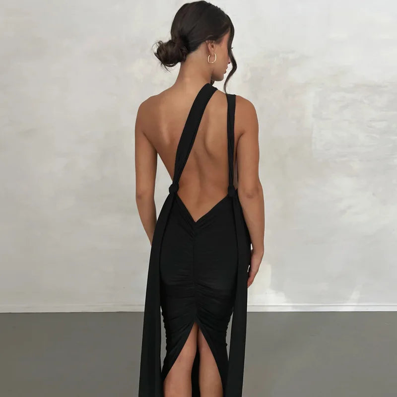 EP | Deep Bare High Irrégulières Femme Robe midi étroite