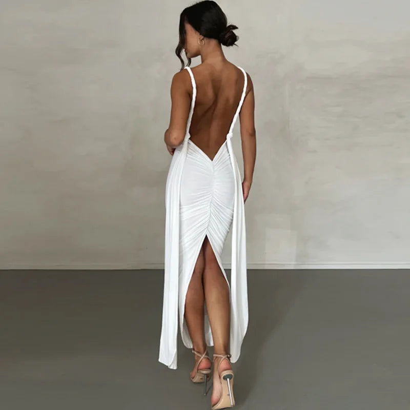 EP | Deep Bare High Irrégulières Femme Robe midi étroite