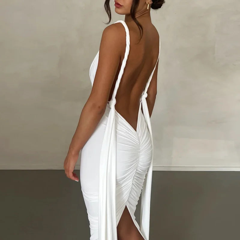 EP | Deep Bare High Irrégulières Femme Robe midi étroite