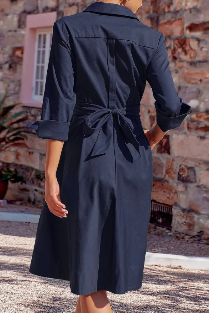 EP | robe avec noeud croisé et boutons