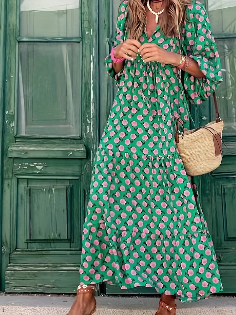 EP | Robe longue boho décontractée avec imprimé floral