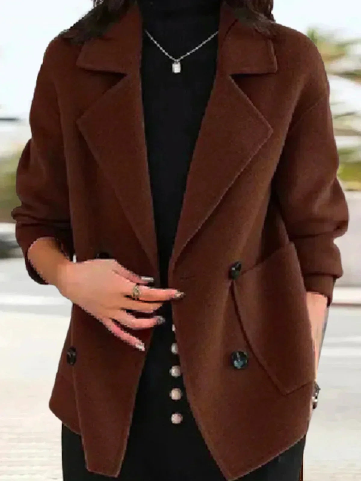 EP | Manteau décontracté à col revers Simple