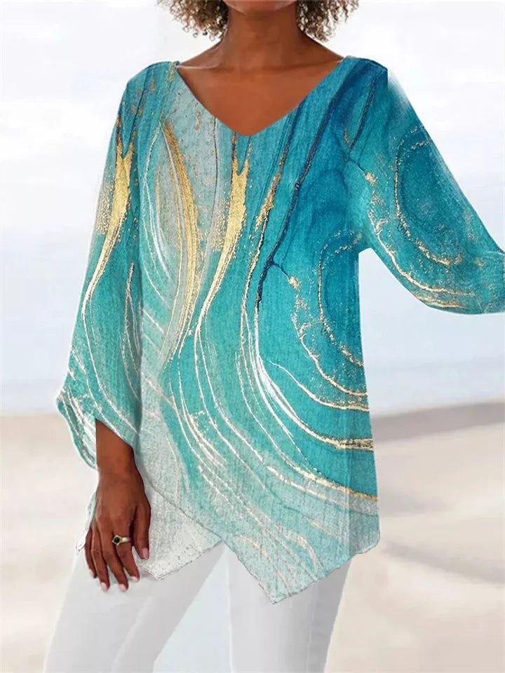 ND | Blouse ample imprimée avec encolure en V