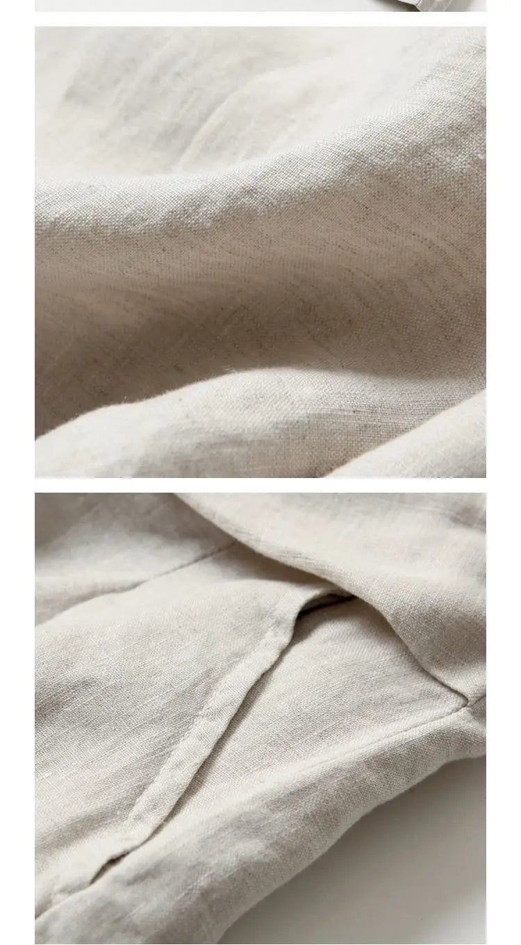EP | Pantalon à jambe large en coton et lin