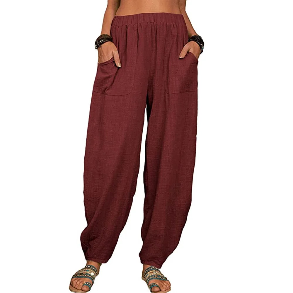 EP | Pantalon large en lin pour femmes