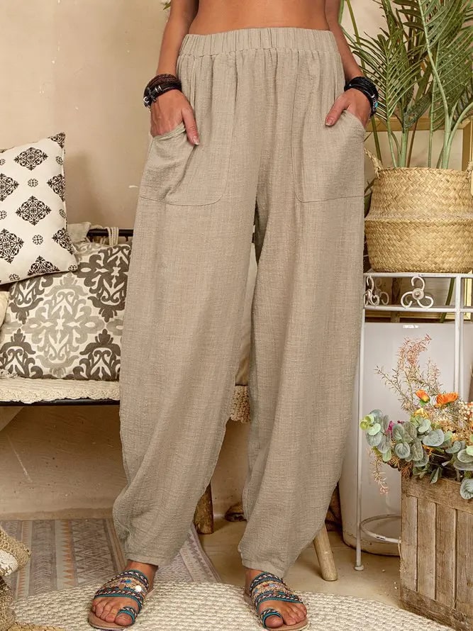 EP | Pantalon large en lin pour femmes