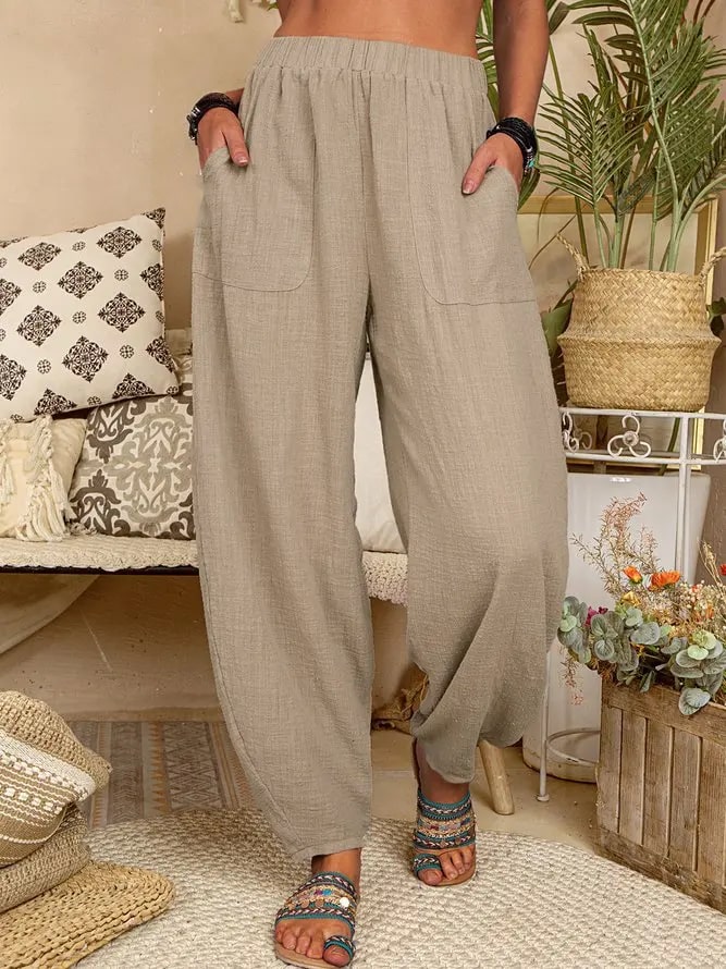 EP | Pantalon large en lin pour femmes