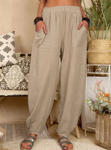 EP | Pantalon large en lin pour femmes