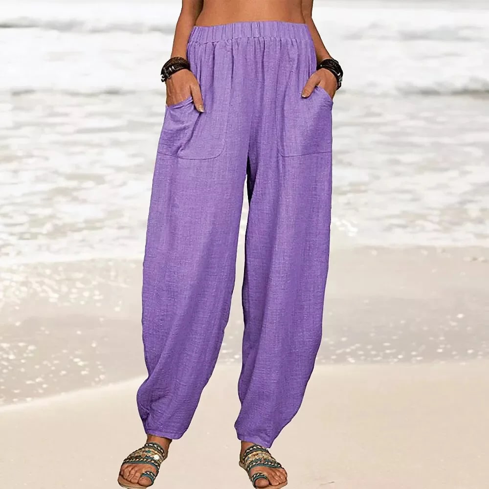 EP | Pantalon large en lin pour femmes