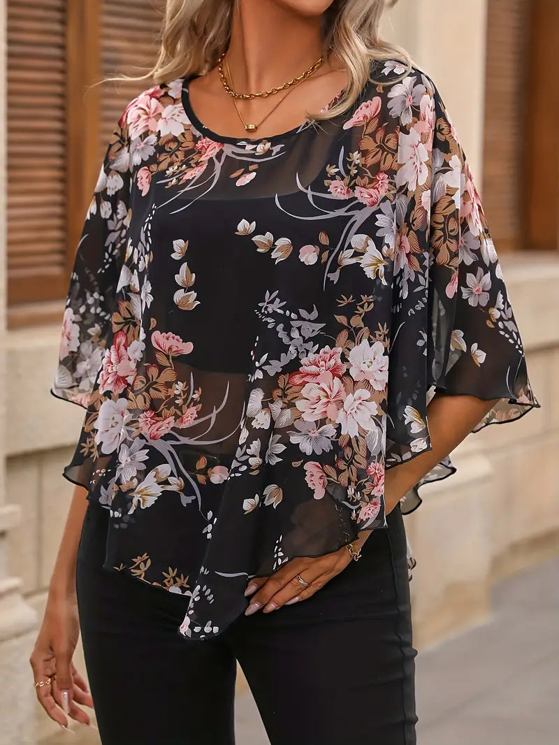 EP | Elégante blouse asymétrique à imprimé floral