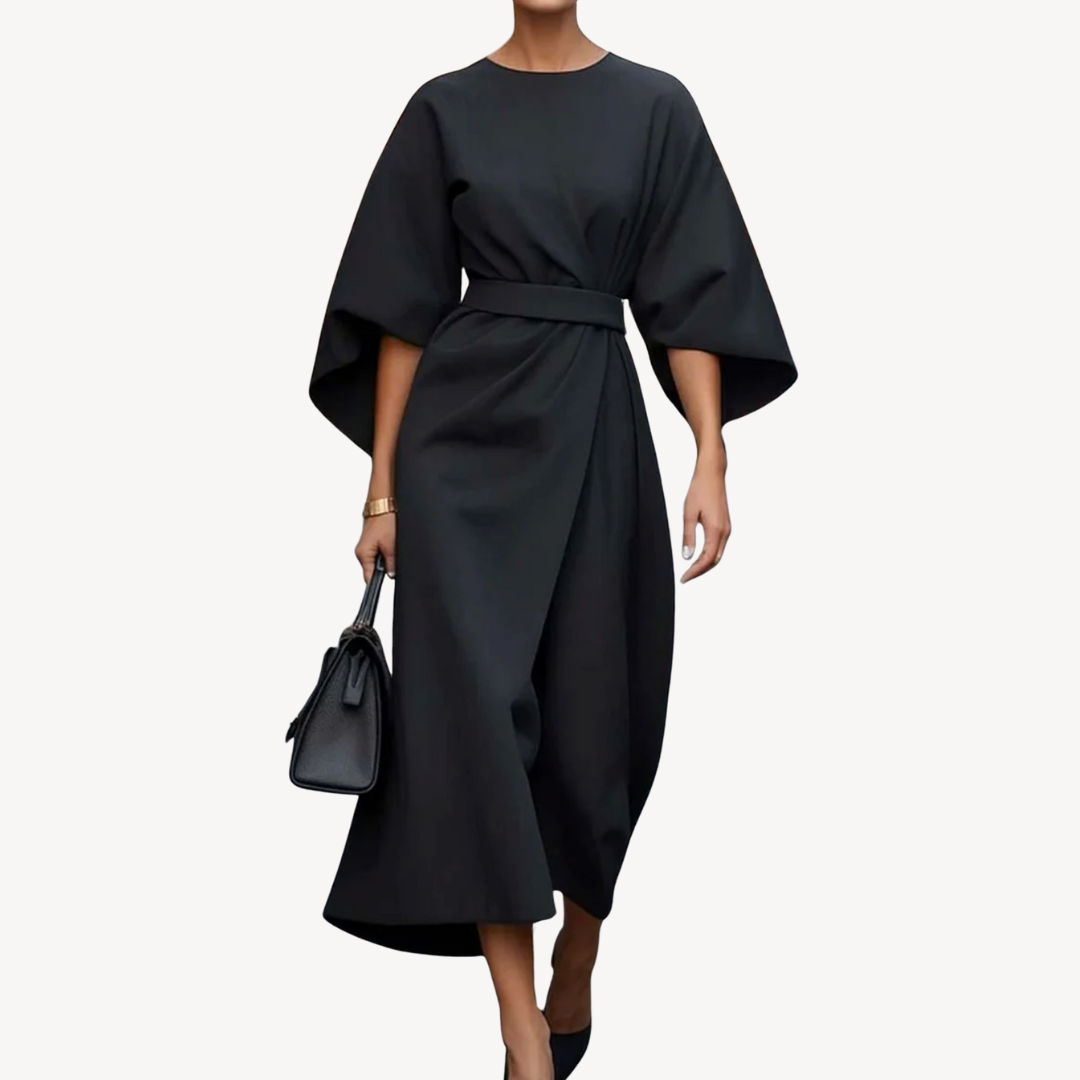 EP | Robe midi en coton avec ceinture pour femme