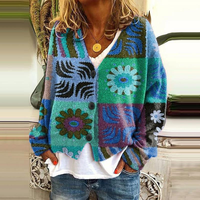 ND | Cardigan patchwork boho avec fleurs