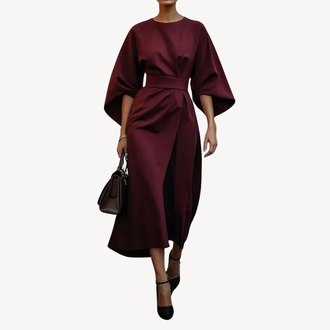 EP | Robe midi en coton avec ceinture pour femme