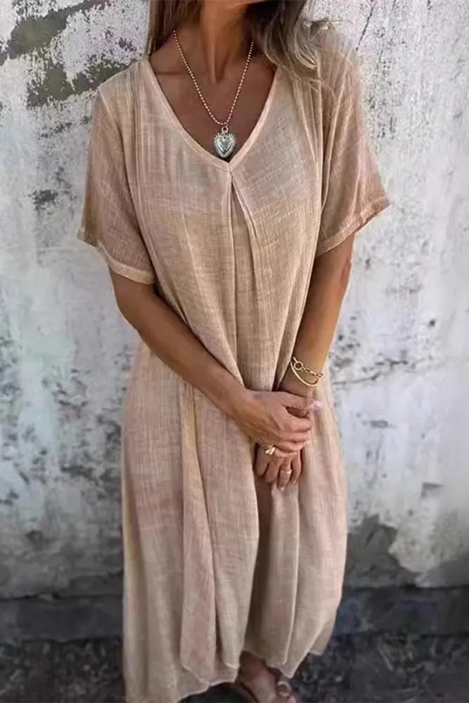 EP | Confortable robe longue avec décolleté en V