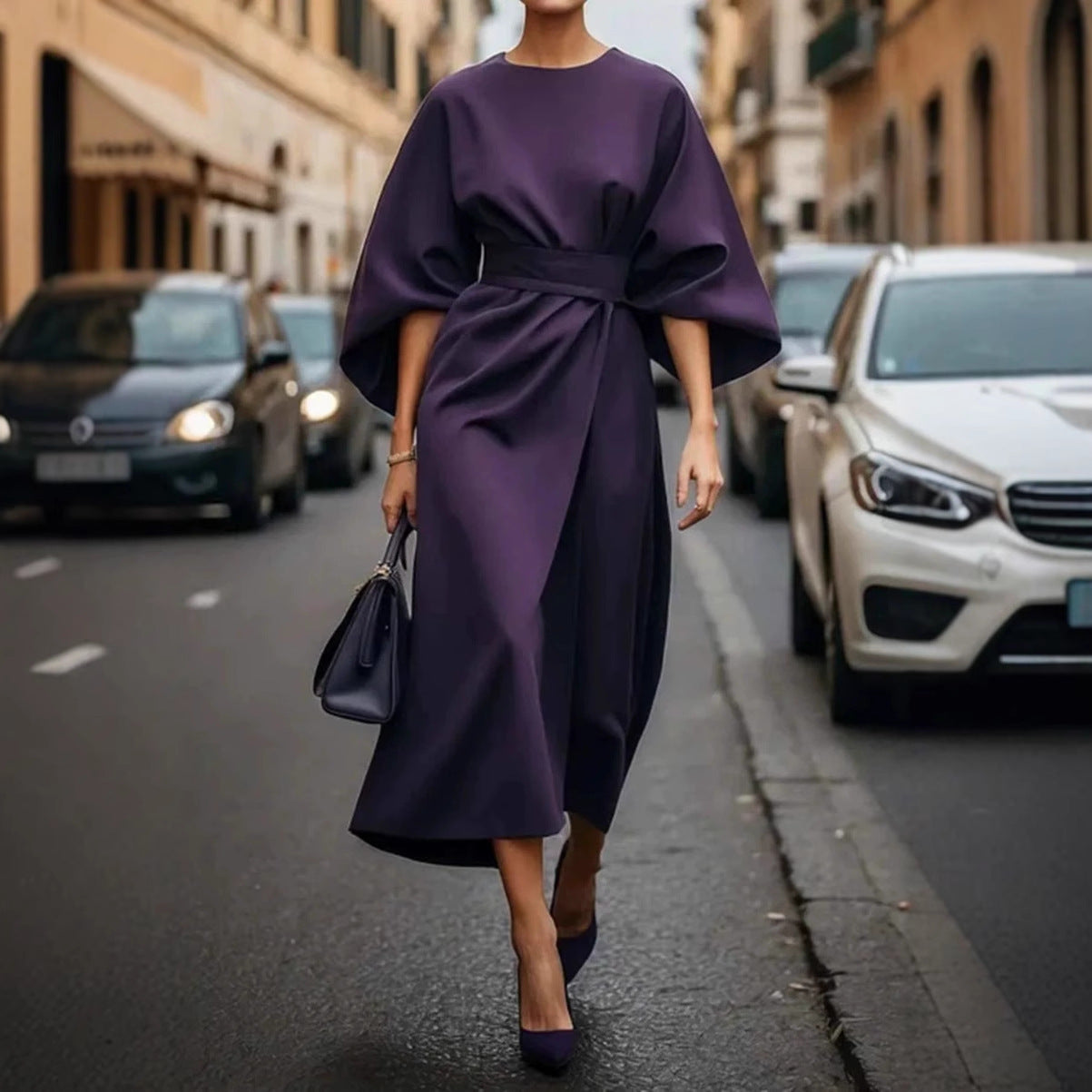 EP | Robe mi-longue chic avec ceinture