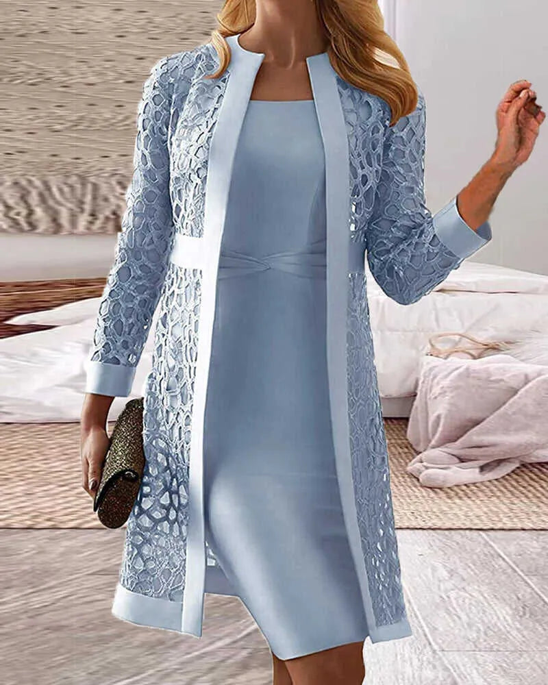 EP | Femme Dentelle Gilet Robe Deux Pièces