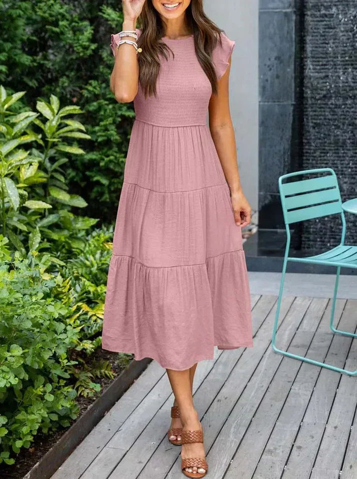 EP | Robes midi à manches courtes pour femmes