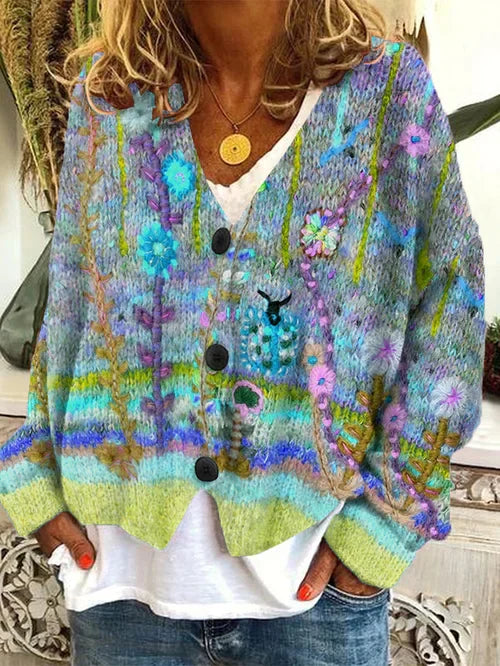 ND | Cardigan fleuri avec boutons