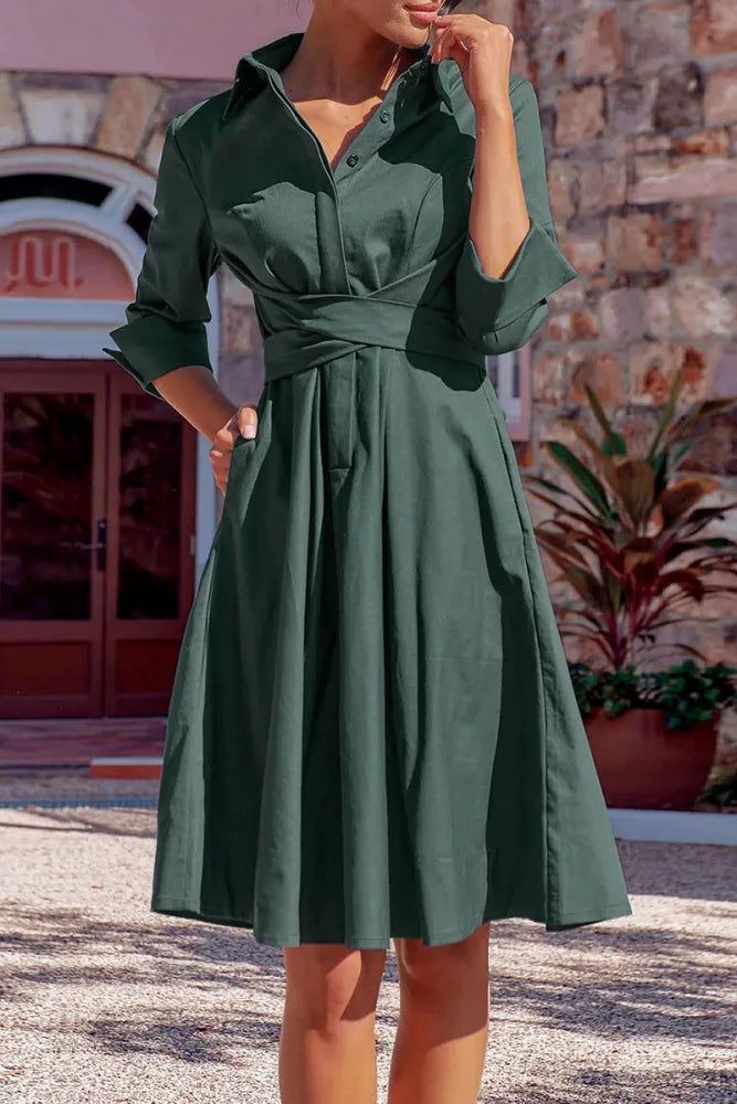 EP | robe avec noeud croisé et boutons