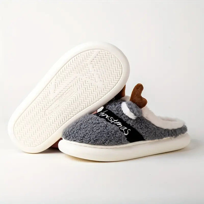 EP | FestiveHoofs™ Chaussons douillets en forme de rennes pour les fêtes de fin d'année