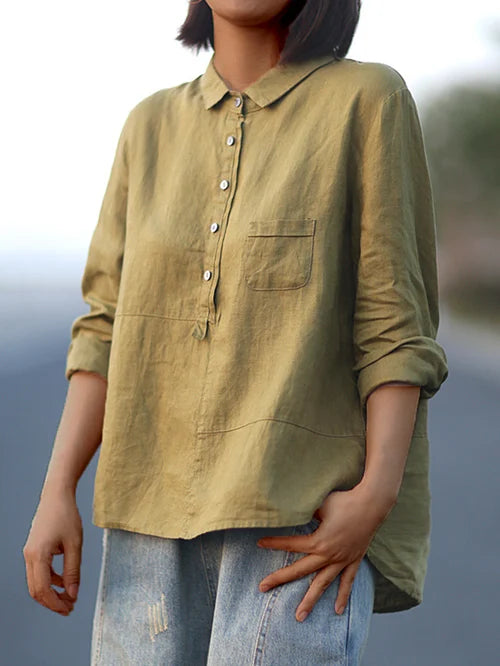ND | col revers button-down chemise à manches longues avec poches