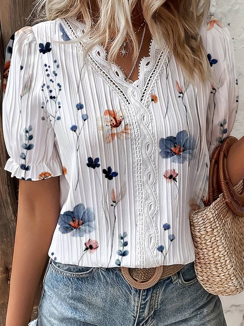 ND | Blouse à fleurs à la mode et polyvalente